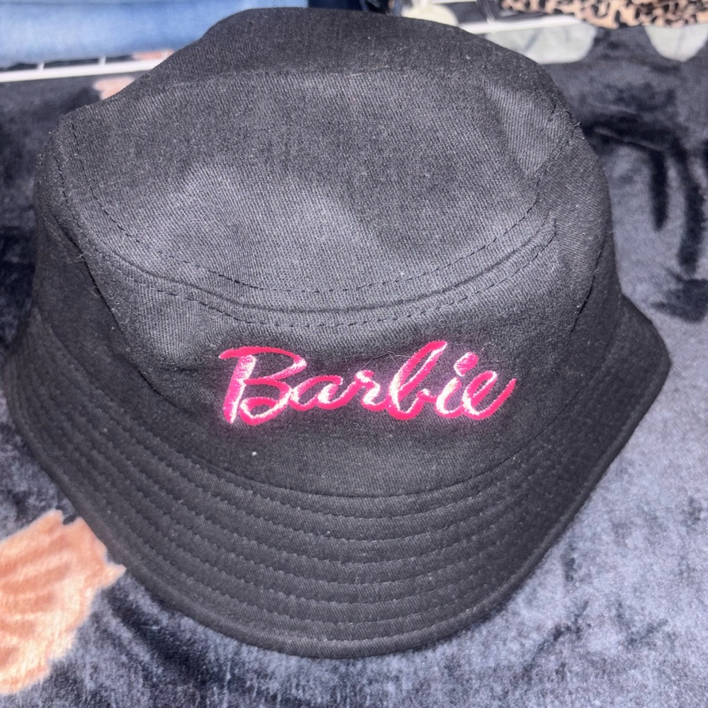 Black Barbie Embroidered Bucket Hat